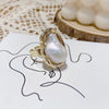 Wholesale Alloy Retro Geometric Asymmetrical Ushaped Pearl Ring For Women With Electroplating Treatment