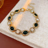 Wholesale Alloy Retro Geometric Oval Tassel Earrings Necklace Bracelet Electroplated
