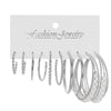Wholesale Alloy Retro Geometric Square Women's Earrings Set With Pearls