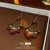 Wholesale Alloy Retro Geometric Water Drop Tassel Electroplated Women's Earrings