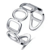 Wholesale Alloy Retro Hollow Geometric Ring For Women With Electroplating Treatment