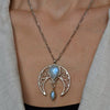 Wholesale Alloy Retro Natural Style Moon Pattern Clavicle Necklace With Electroplating Treatment