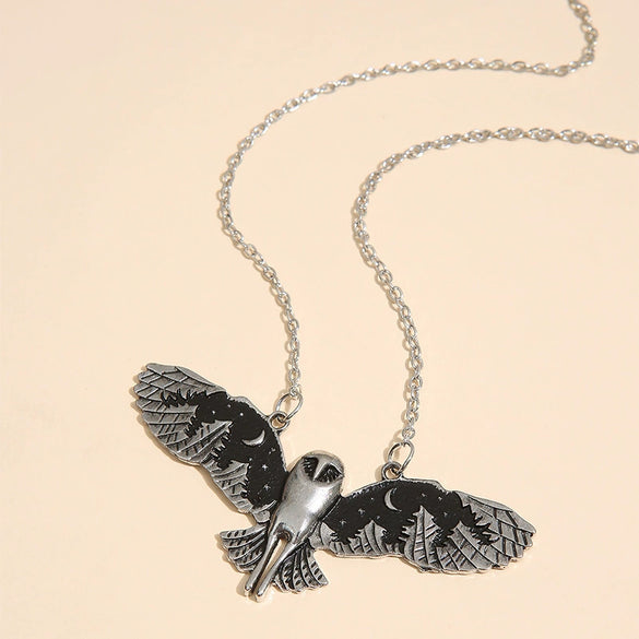 Wholesale Alloy Retro Owl Pendant Necklace With Animal Pattern Punk Style Carving And Electroplating For Men And Women