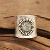 Wholesale Alloy Retro Personality Cartoon Sunflower Twocolor Ring With Electroplating
