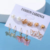 Wholesale Alloy Retro Simple Pearl Love Butterfly Geometric Earrings For Women