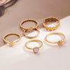 Wholesale Alloy Retro Twist Hollow Heart Butterfly Diamondembedded Open Ring Unisex