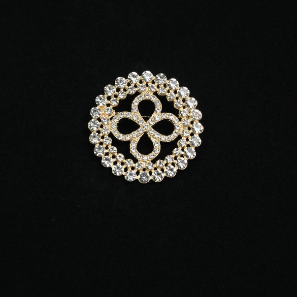 Wholesale Alloy Rhinestone Bow Brooch With Fixed Antiwalking Pin And Electroplating Design