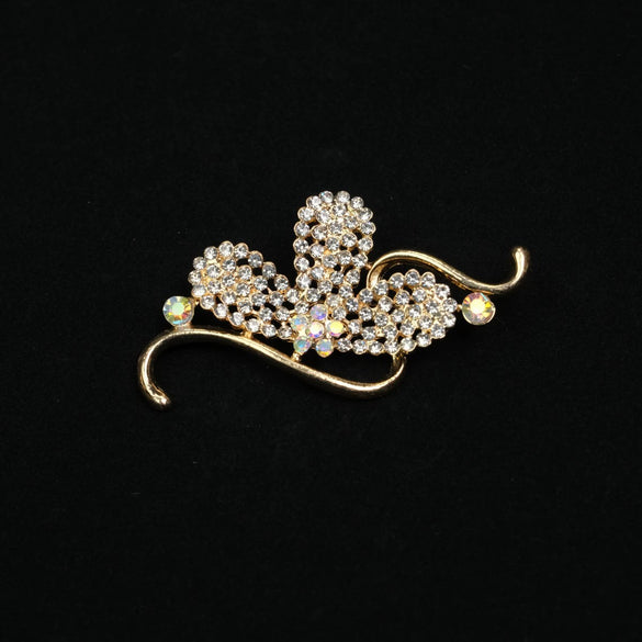 Wholesale Alloy Rhinestone Bow Flower Electroplated Brooch Accessories