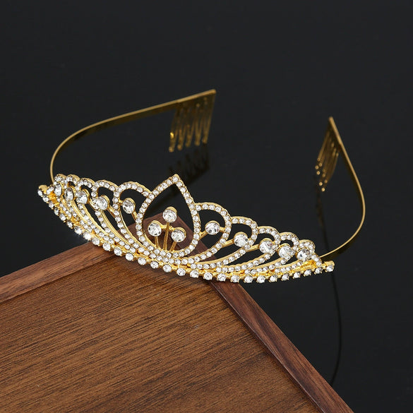 Wholesale Alloy Rhinestone Crystal Handmade Women's Crown Jewelry