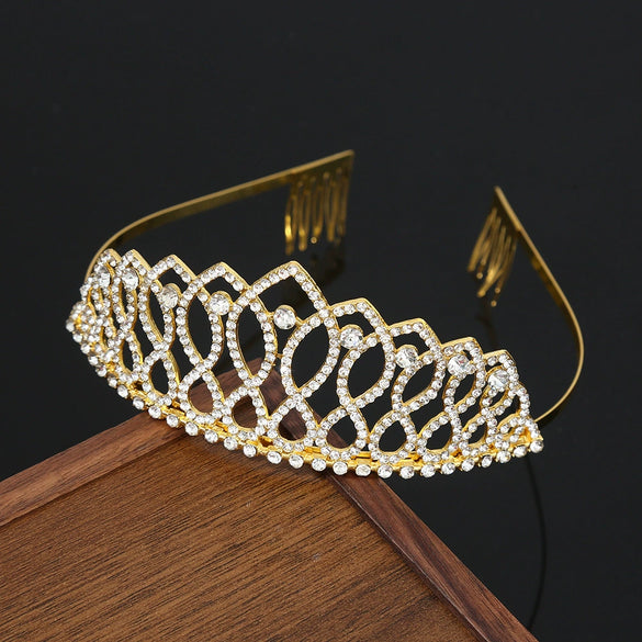 Wholesale Alloy Rhinestone Crystal Handmade Women's Crown Jewelry