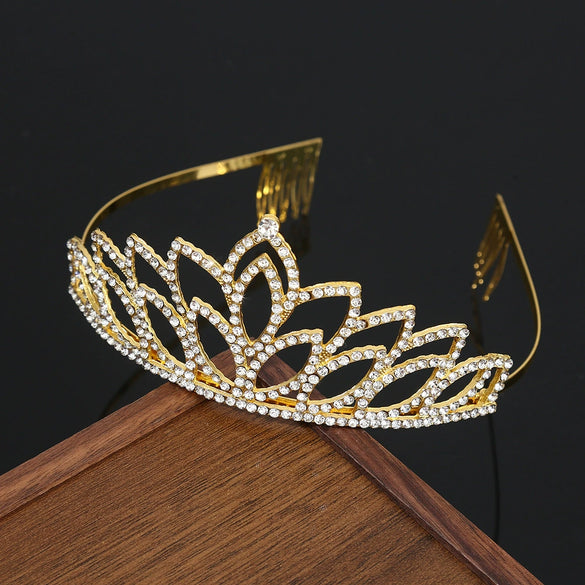 Wholesale Alloy Rhinestone Crystal Handmade Women's Crown Jewelry