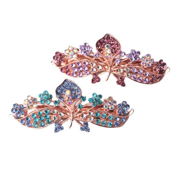 Wholesale Alloy Rhinestone Flower Hairpin For Ladies With Electroplating Treatment