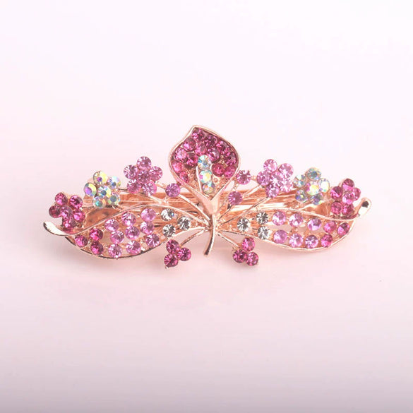 Wholesale Alloy Rhinestone Flower Hairpin For Ladies With Electroplating Treatment