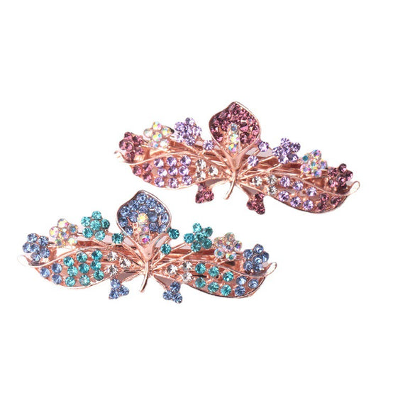 Wholesale Alloy Rhinestone Flower Hairpin For Ladies With Electroplating Treatment