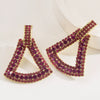 Wholesale Alloy Rhinestone Geometric Triangle Hollow Diamond Earrings For Women