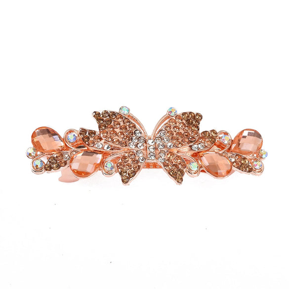 Wholesale Alloy Rhinestone Hairpin Vintage Metal Spring Clip Hair Accessory Set With Diamonds