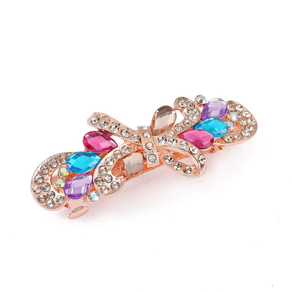 Wholesale Alloy Rhinestone Hairpin Vintage Metal Spring Clip Hair Accessory Set With Diamonds