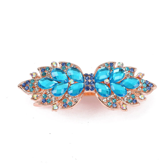 Wholesale Alloy Rhinestone Hairpin Vintage Metal Spring Clip Hair Accessory Set With Diamonds