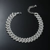 Wholesale Alloy Rhinestone Inlaid Geometric Cuban Chain Men's Hip Hop Anklet