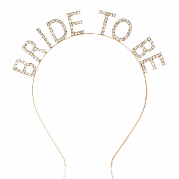 Wholesale Alloy Rhinestone Letter Bridal Headdress Hairband For Women Simple Style With Electroplating