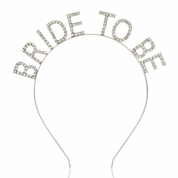 Wholesale Alloy Rhinestone Letter Bridal Headdress Hairband For Women Simple Style With Electroplating
