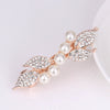 Wholesale Alloy Rhinestone Pearl Bow Women's Hairpin With Electroplating And Flower Design