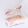 Wholesale Alloy Rhinestone Pearl Bow Women's Hairpin With Electroplating And Flower Design