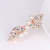 Wholesale Alloy Rhinestone Pearl Bow Women's Hairpin With Electroplating And Flower Design