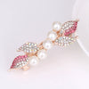 Wholesale Alloy Rhinestone Pearl Bow Women's Hairpin With Electroplating And Flower Design