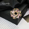 Wholesale Alloy Rhinestoneencrusted Geometric And Flower Brooches For Scarves With Electroplating