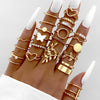 Wholesale Alloy Ring With Golden Butterfly And Geometric Leaves Design Hollow Twist Style Electroplated For Women