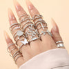 Wholesale Alloy Ring With Golden Butterfly And Geometric Leaves Design Hollow Twist Style Electroplated For Women