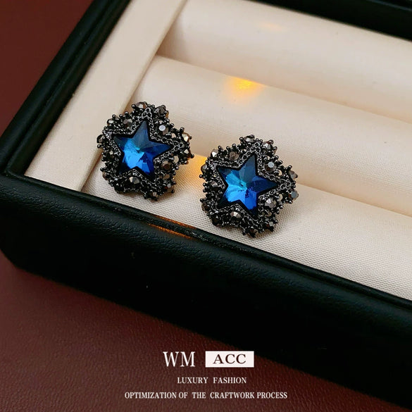 Wholesale Alloy Silver Earrings Set With Diamonds Star Geometric Female Highend Minimalist Retro Fashion