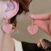 Wholesale Alloy Silver Pink Sweet Flower Ear Studs With Electroplating For Women Mori Cute Joker Design