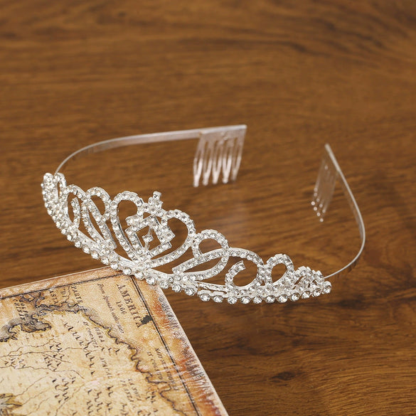 Wholesale Alloy Silver Plated Electroplating Crown Tiara Comb Women's Bridal Jewelry Hair Accessories
