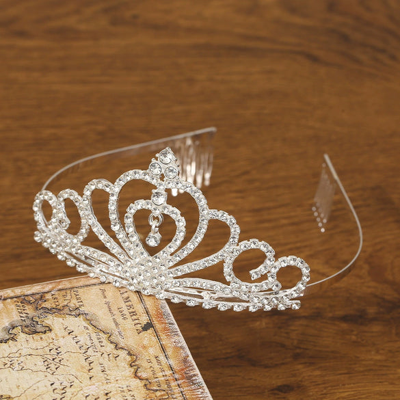 Wholesale Alloy Silver Plated Electroplating Crown Tiara Comb Women's Bridal Jewelry Hair Accessories