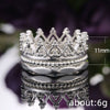 Wholesale Alloy Silverplated Geometric Crown Ring Detachable Threeinone Couple Style