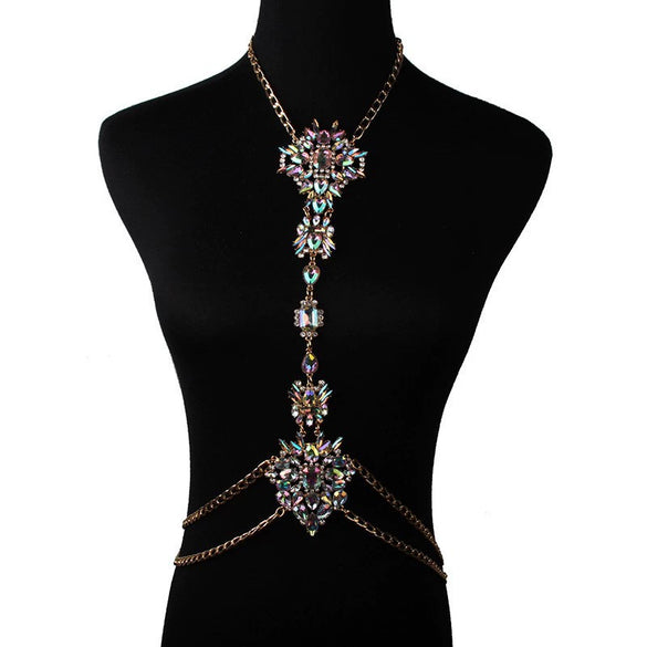Wholesale Alloy Simple Body Chain Set With Diamonds And Flower Pattern For Women