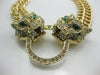Wholesale Alloy Snake Bone Chain Necklace With Leopard Head Full Diamond Pendant Animal Zodiac Style