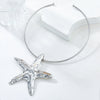 Wholesale Alloy Snake Bone Chain Starfish Pendant Women's Trendy Metallic Hip Hop Necklace With Geometric Design And Electroplating Treatment