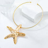 Wholesale Alloy Snake Bone Chain Starfish Pendant Women's Trendy Metallic Hip Hop Necklace With Geometric Design And Electroplating Treatment
