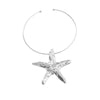 Wholesale Alloy Snake Bone Chain Starfish Pendant Women's Trendy Metallic Hip Hop Necklace With Geometric Design And Electroplating Treatment