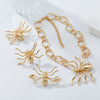 Wholesale Alloy Spider Pendant Jewelry Set With Electroplating For Women Necklace Ring Brooch Earrings
