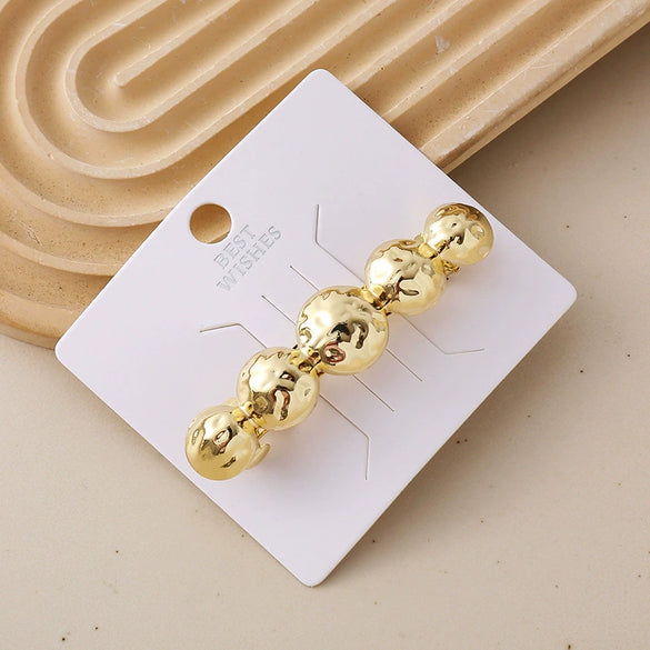 Wholesale Alloy Spring Clip Hairpin With Small Stars Pattern And Electroplating Process For Women