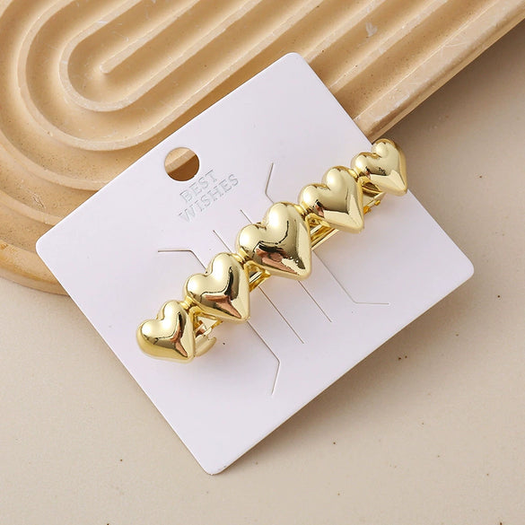 Wholesale Alloy Spring Clip Hairpin With Small Stars Pattern And Electroplating Process For Women