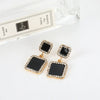Wholesale Alloy Square Earrings With Geometric Pattern And Electroplating Treatment For Women Light Luxury Style