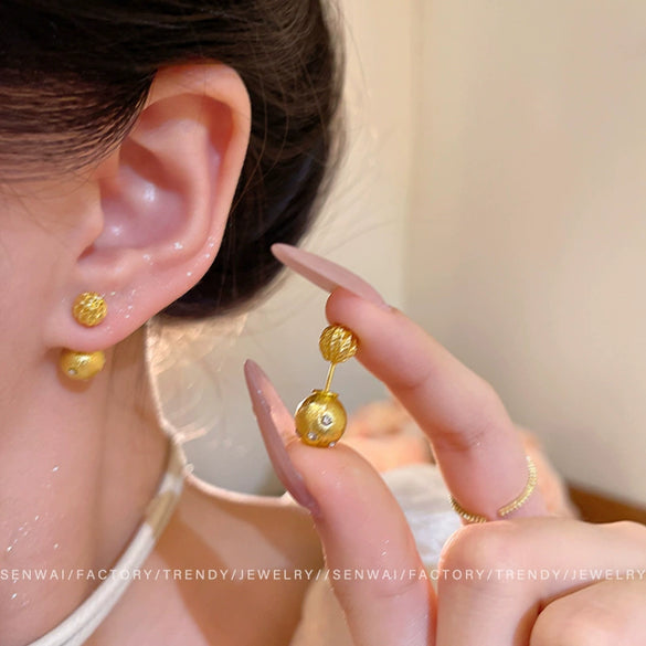 Wholesale Alloy Star Stud Earrings For Women Gold Brushed Electroplated Minimalist Jewelry