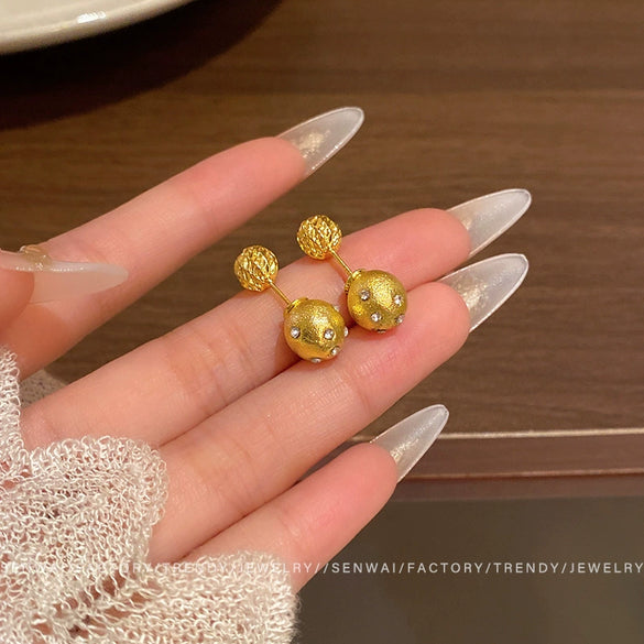 Wholesale Alloy Star Stud Earrings For Women Gold Brushed Electroplated Minimalist Jewelry