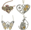 Wholesale Alloy Steampunk Heart Shaped Mechanical Gear Pendant Necklace For Women