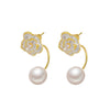Wholesale Alloy Stud Earrings Women's Geometric And Flower Style Electroplated